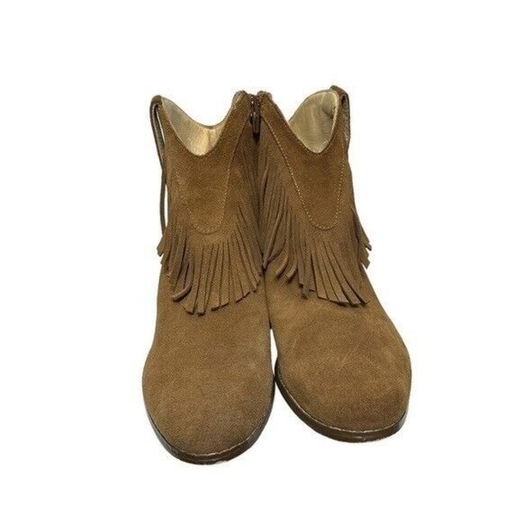 Shyanne | Brown Western Suede Fringe Booties Size 9 - Picture 2 of 9